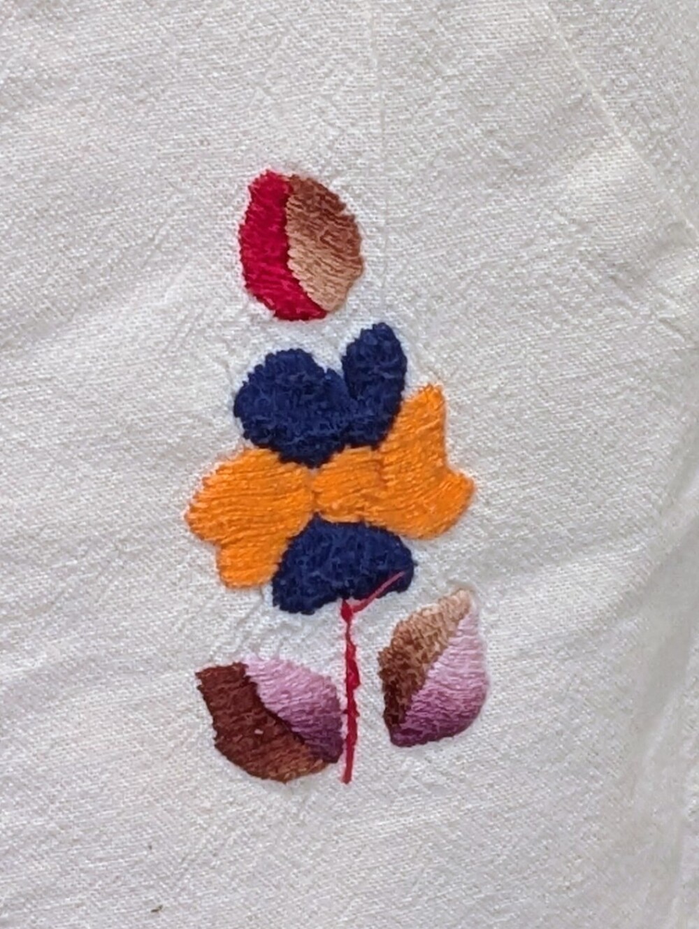 GUC 70s L Vintage Hand Embroidered Mexican Cotton Sun Dress - Picture 6 of 8